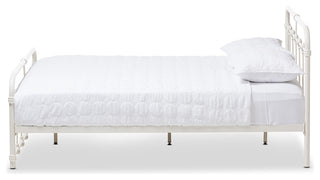Mandy White Finished Metal Queen Size Platform Bed