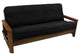 Solid Microsuede 8 to 9" Full Futon Cover, Black