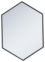 Elegant Decor Eternity 34" x 24" Hexagonal Metal Frame Mirror in Black