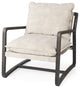 Modern Rustic Cozy Black and Cream Accent Chair