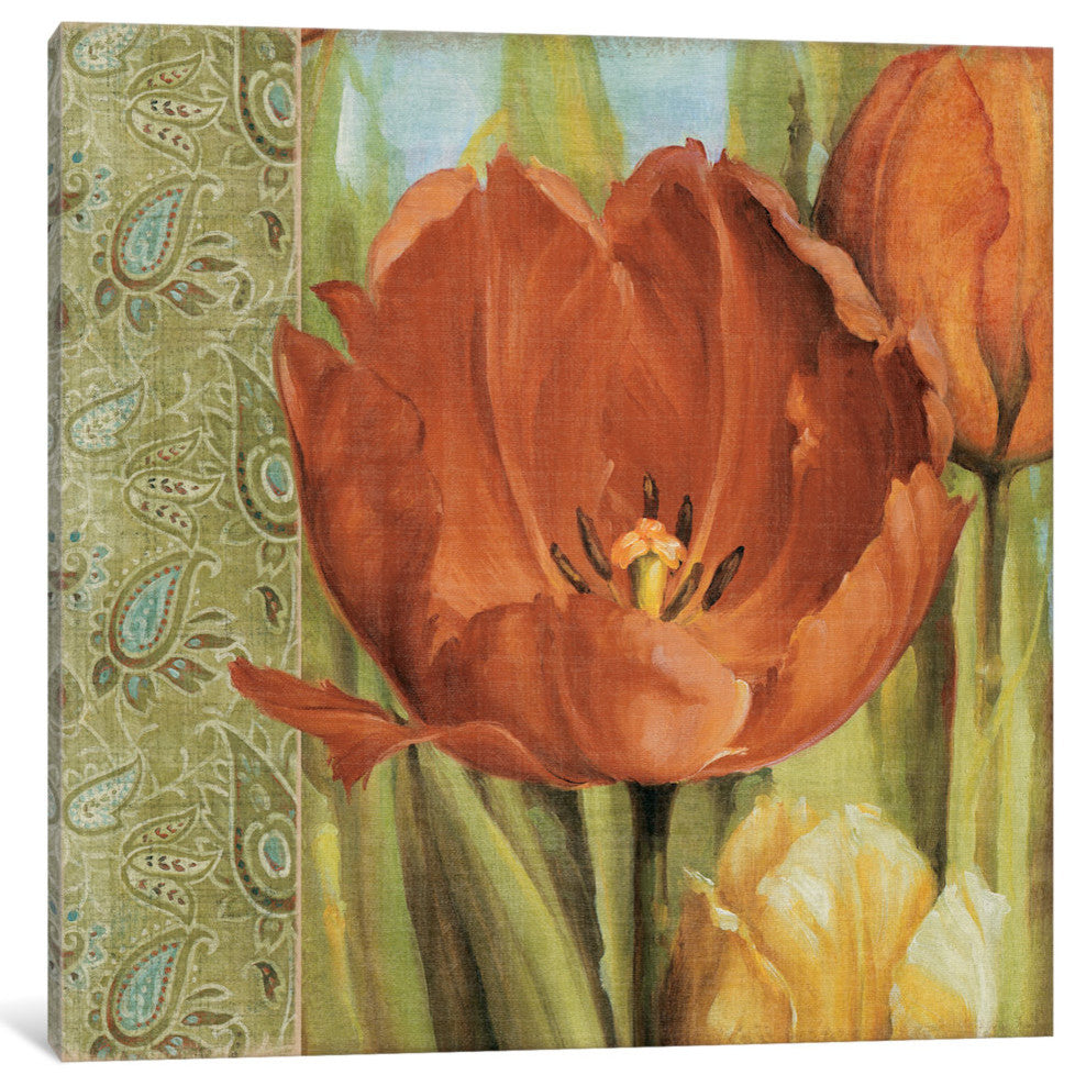 "Tulip Paisley" by Lisa Audit, Canvas Print, 26"x26"