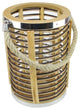 7.5" Rustic Chic Rattan Candle Holder Lantern With Jute Handle