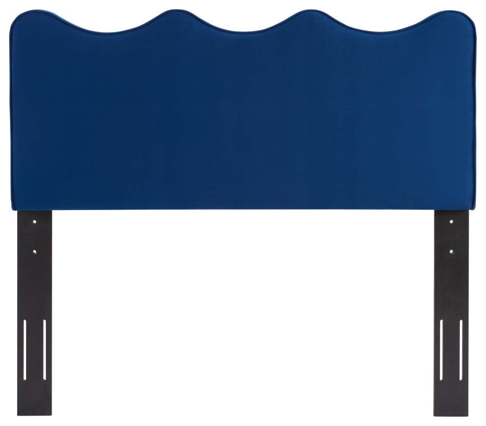 Headboard, King Size, Velvet, Blue Navy, Modern Contemporary, Bedroom Master