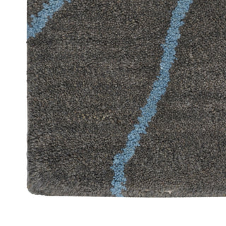 HAND TUFTED WOOL ECO-FRIENDLY AREA RUGS - Square,Gray Blue,Floral