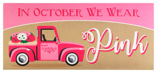 Doormat Insert, Pink Fall Truck