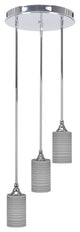Empire 3-Light Cluster Pendalier, Chrome/Gray Matrix