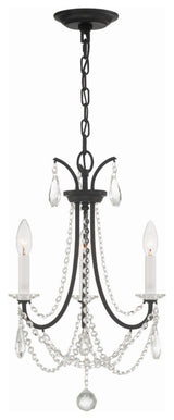 Karrington 3-Light Mini Chandelier, Matte Black
