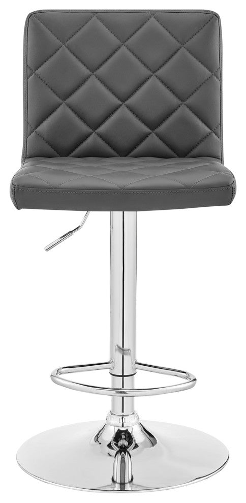 Duval Adjustable Gray Faux Leather Swivel Bar Stool
