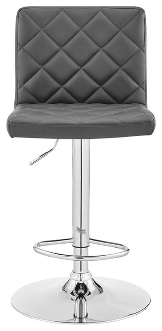 Duval Adjustable Gray Faux Leather Swivel Bar Stool