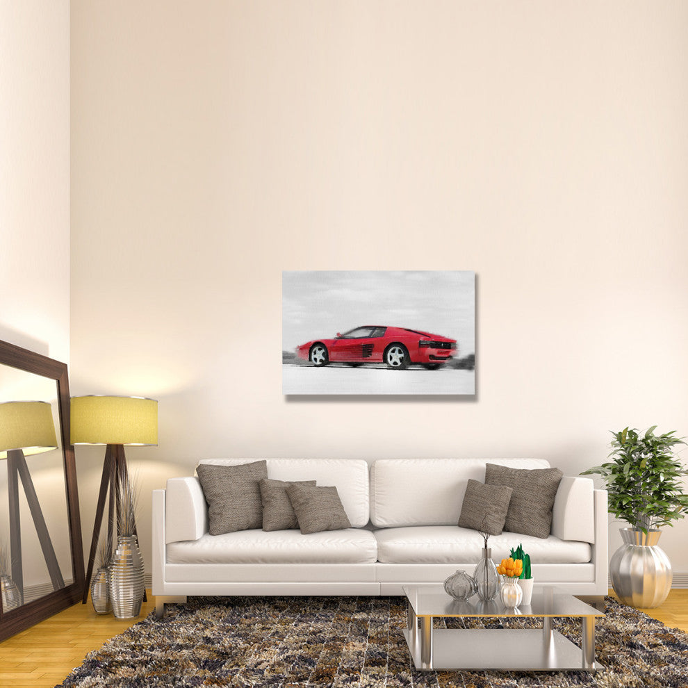 "Ferrari 512 TR Testarossa Watercolor" Fine Art Print