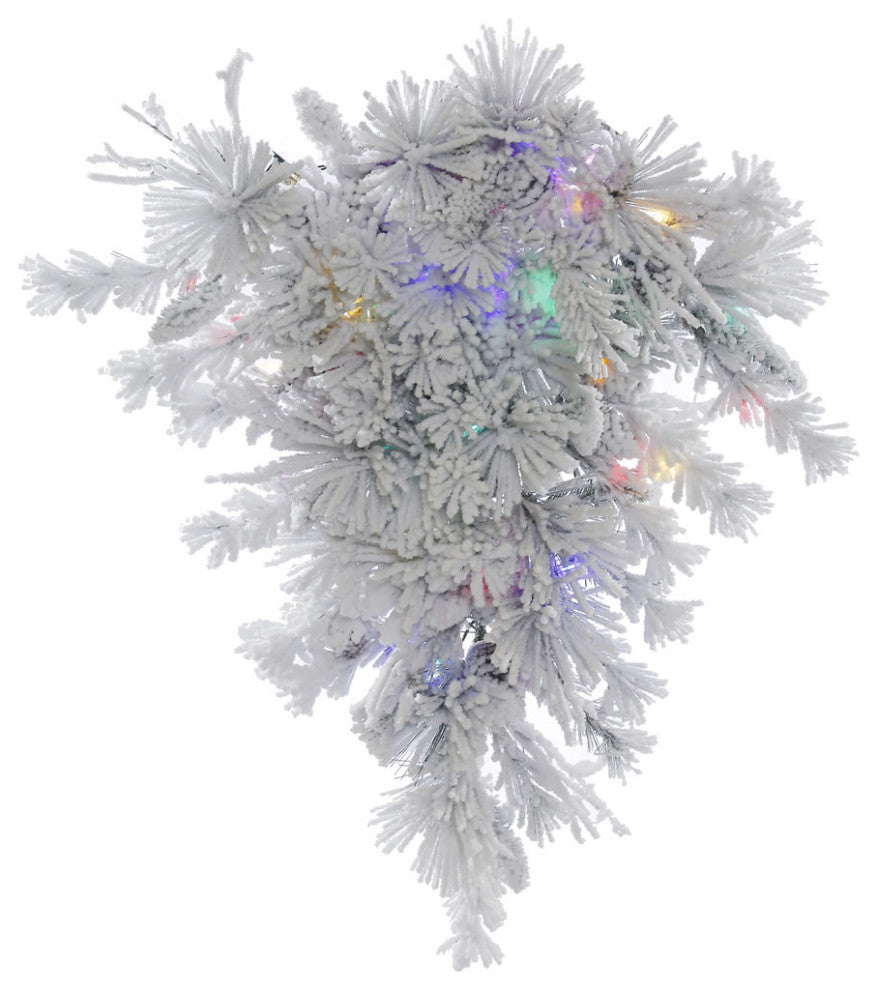 Vickerman Flocked Alberta Teardrop Christmas With Cone 50 LED Multi-Colored, 36"