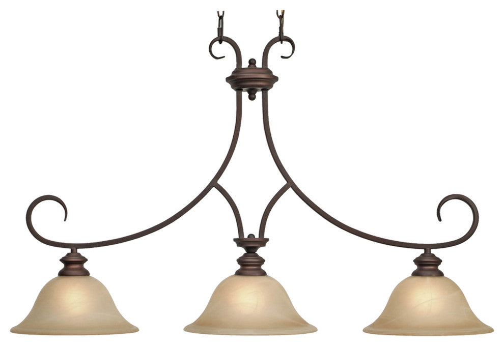 Lancaster Island Light, Pewter, Rubbed Bronze, Antique Marbled