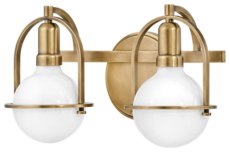 Hinkley Somerset Small Two Light Vanity, Heritage Brass