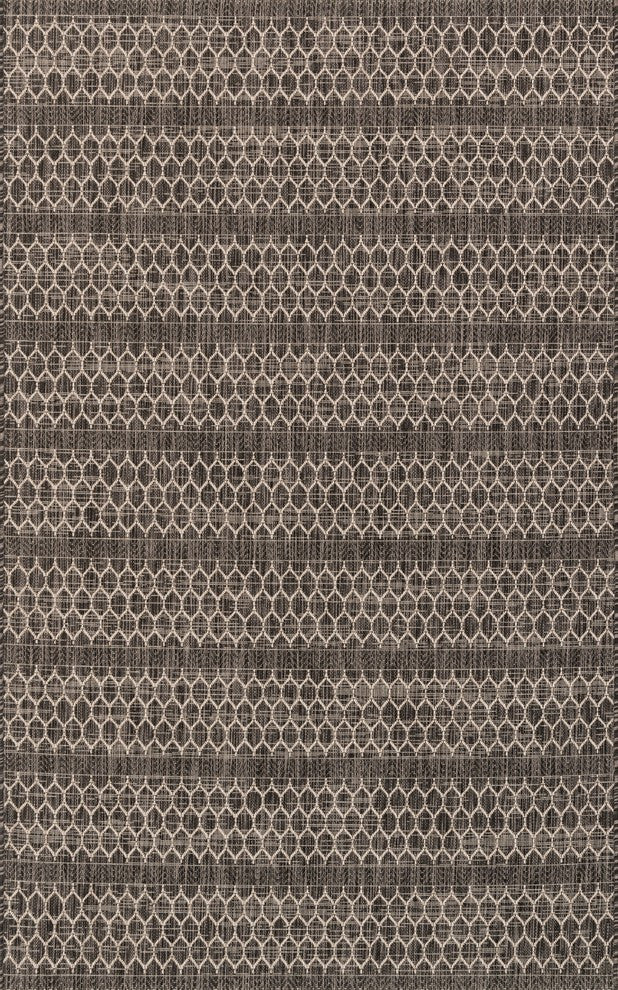 Isle IE-01 Black Gray Area Rug, 5'3"x7'7"