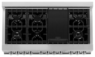 ZLINE 48" Dual Fuel Range, Stainless With Reversible Griddle RA-GR-48