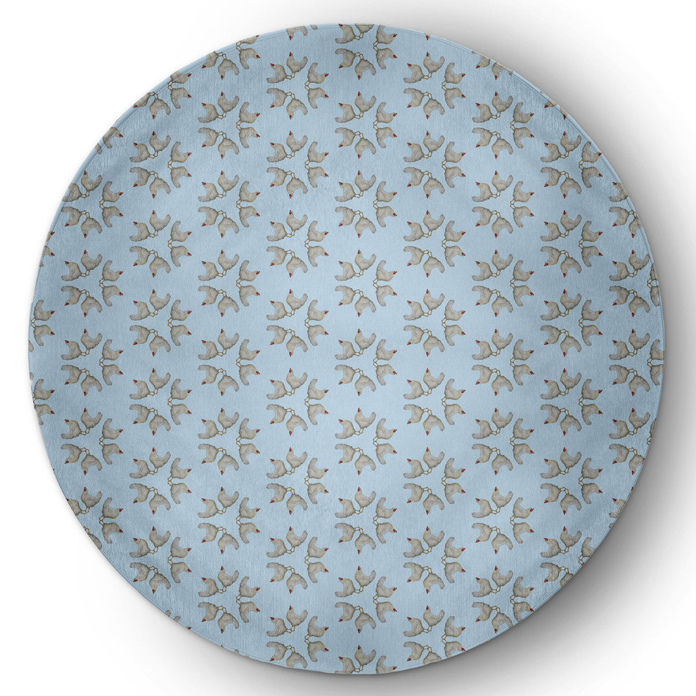 5' Round Chickens-go-round Easter Chenille Indoor/Outdoor Rug