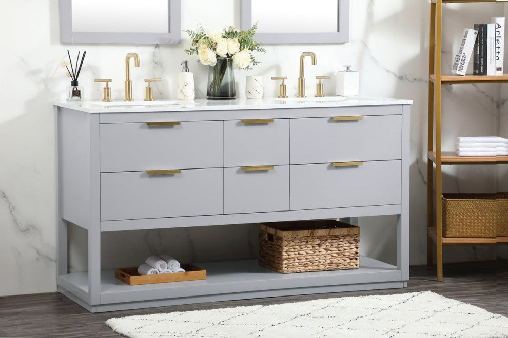 Elegant VF19260DGR 60"Single Bathroom Vanity, Gray