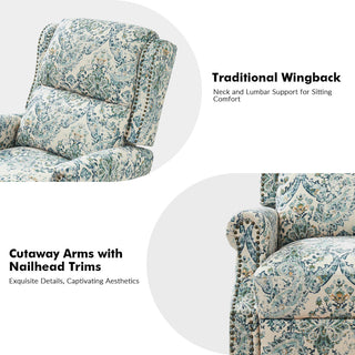 30.5" Manual Recliner Set of 2, Blue