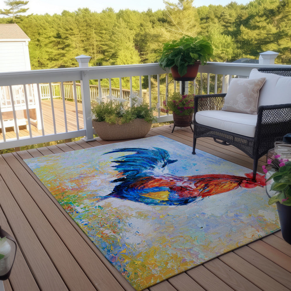 Indoor/Outdoor Kendall KE1 Multi Machine Washable 8' x 10' Rug
