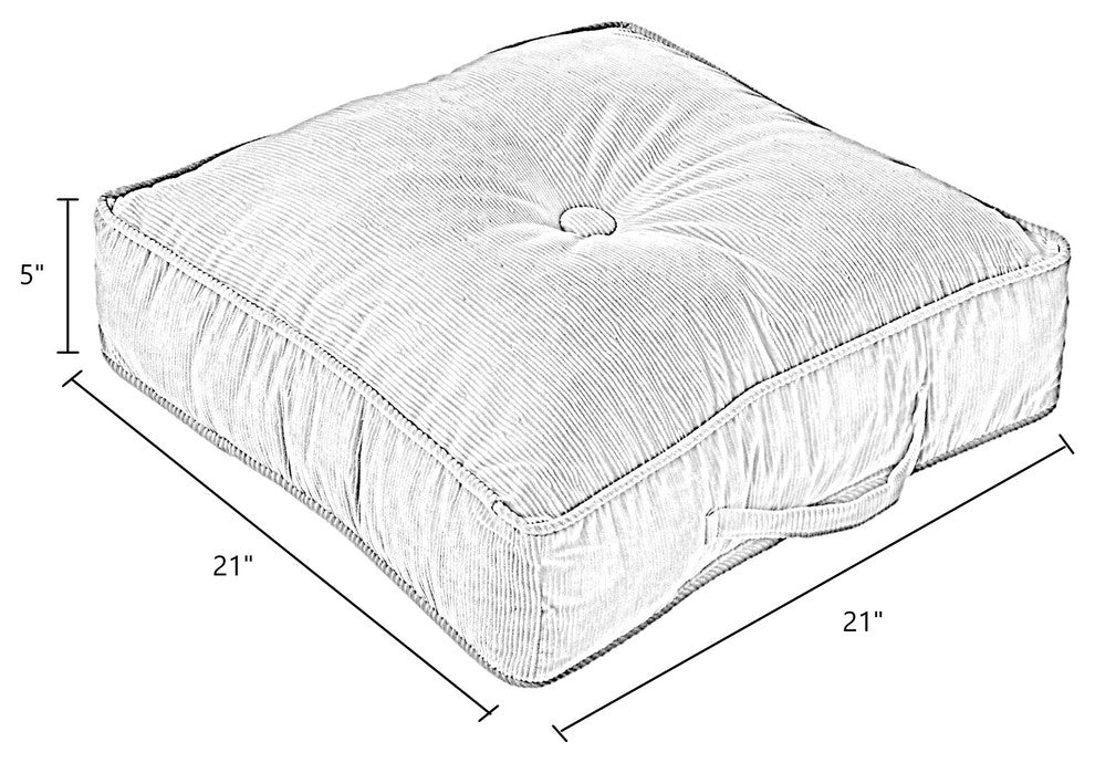 21-inch Square Stackable Floor Pillow, Buff