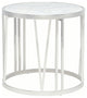 Roman White Marble Side Table, Polished Stainless Steel
