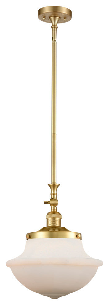Oxford Mini Pendant, Satin Gold, Matte White