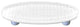 Art Glass Bubbles Pull Oval, Black Post, Bubbles White