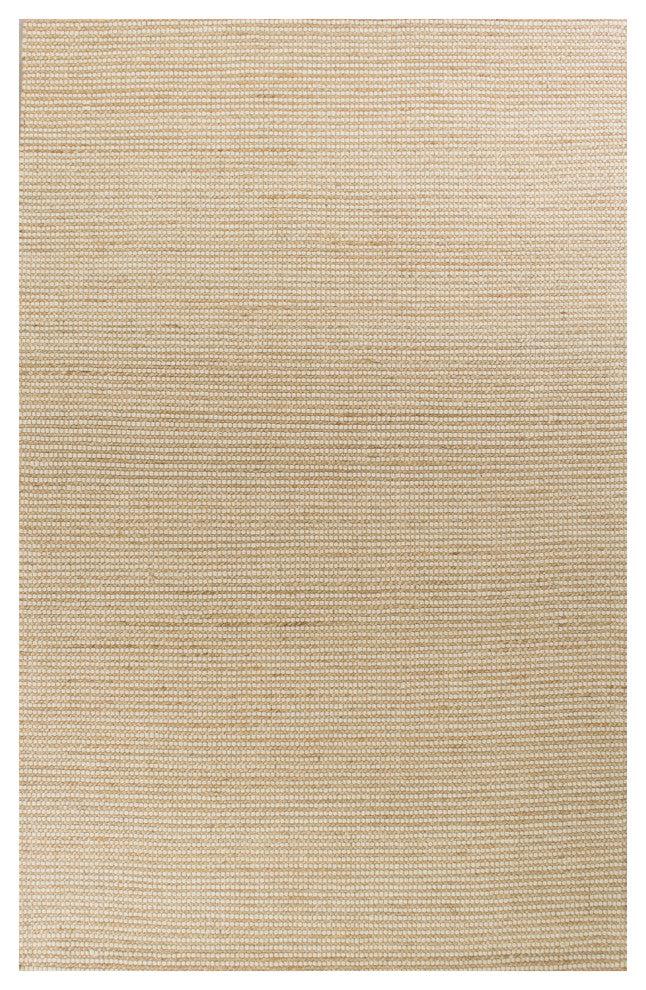 HomeRoots 60" X 84" Ivory Wool or Jute Rug