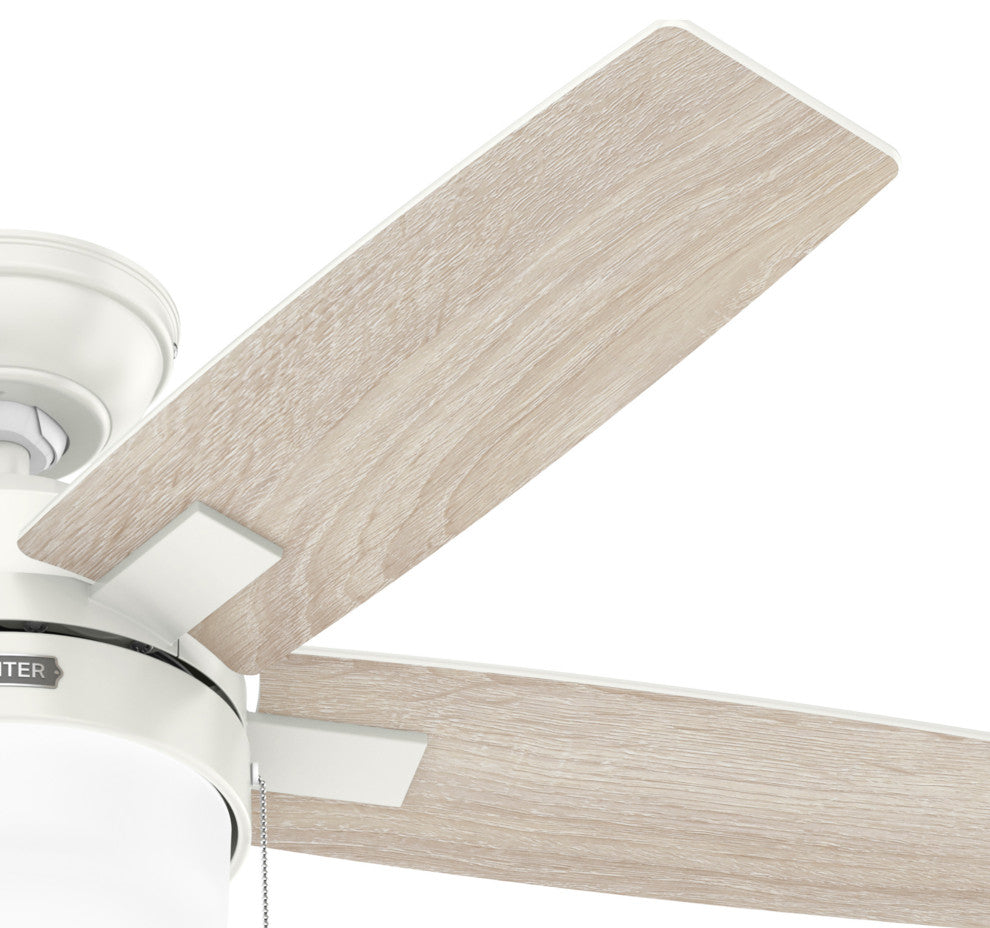Hunter 44" Anisten Fresh White Ceiling Fan, LED Kit, Pull Chain