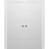 Sliding Pocket Doors 48 x 84, Planum 0770 Painted White, Rail