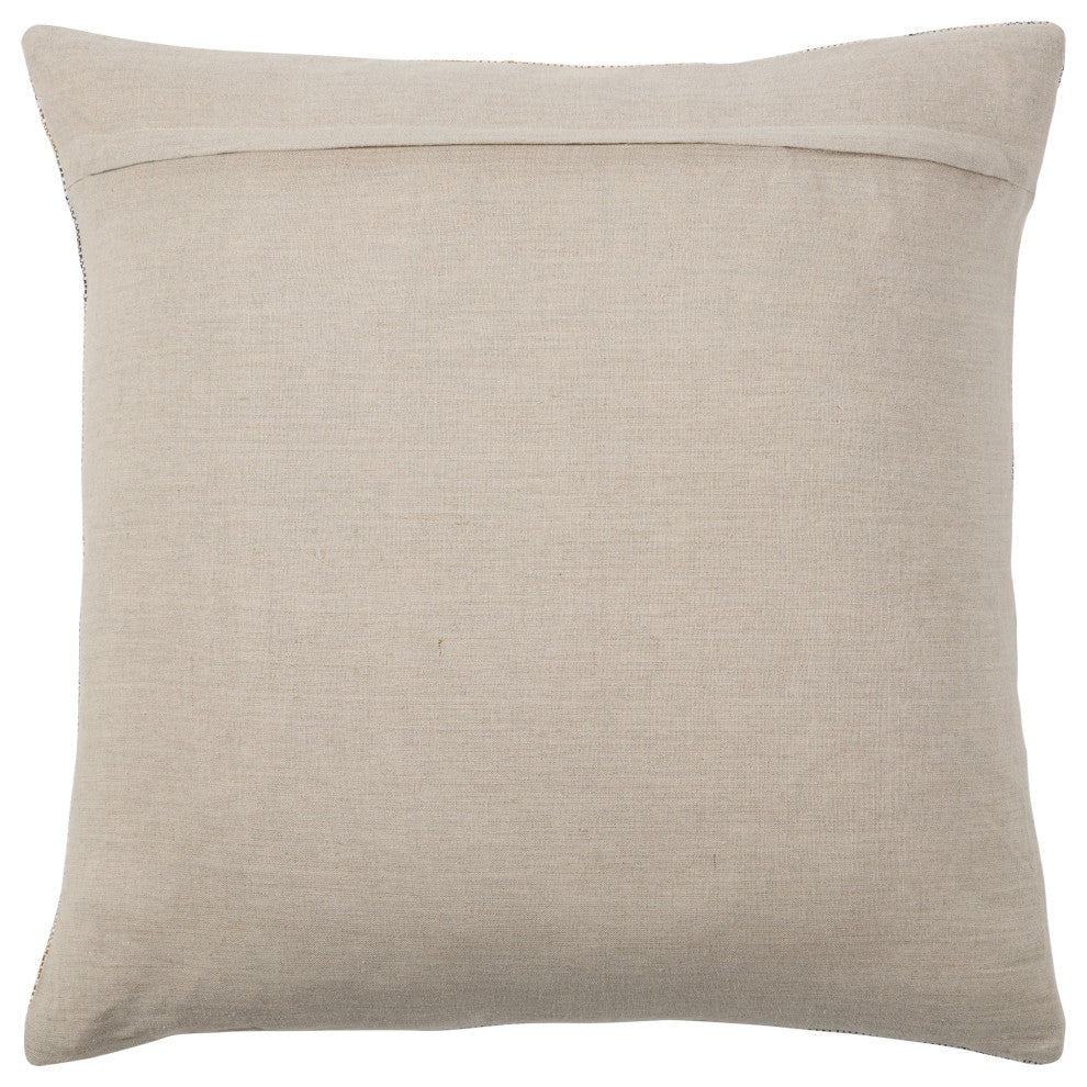 Jaipur Living Isoke Solid White And Orange Pillow Cover, 24"