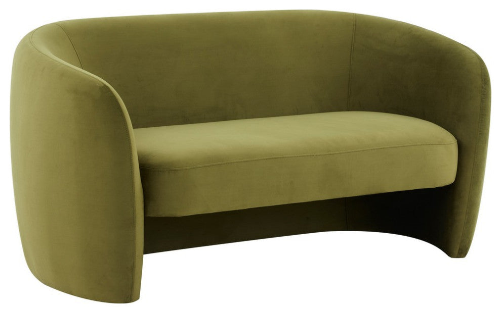 Safavieh Couture Zhao Curved Loveseat, Olive Green