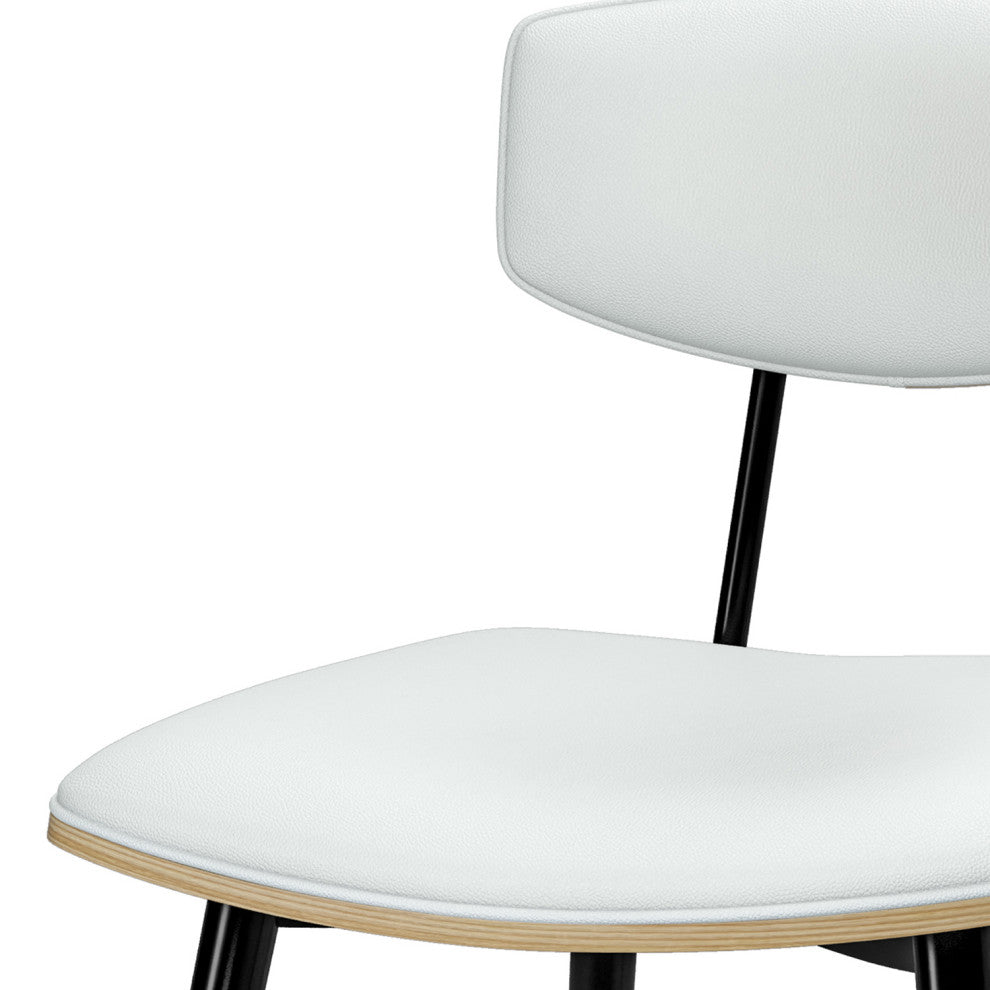 Mavis Dining Chair (Set of 2) in White Vegan Faux Leather