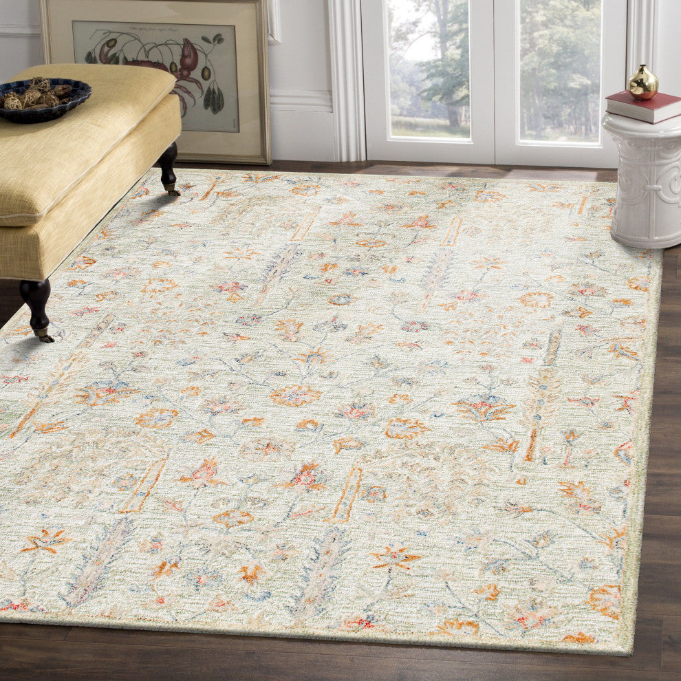 Ox Bay Vin Lex Abstract Hand-Tufted Area Rug, Orange/Ivory, 9' X 12'