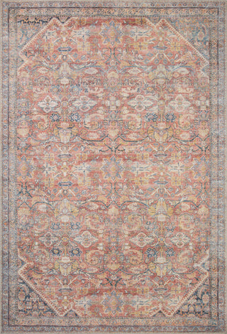 Loloi II Adrian Rust / Denim Area Rug, 18"x18" Swatch