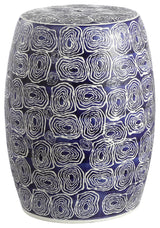 Safavieh Lorey Garden Stool, Blue/White