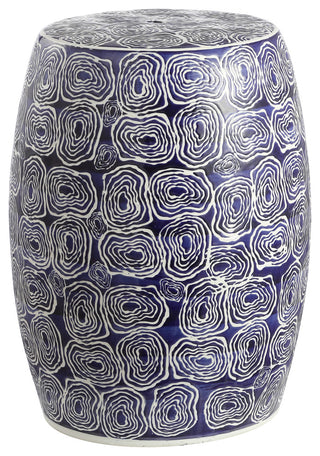 Safavieh Lorey Garden Stool, Blue/White