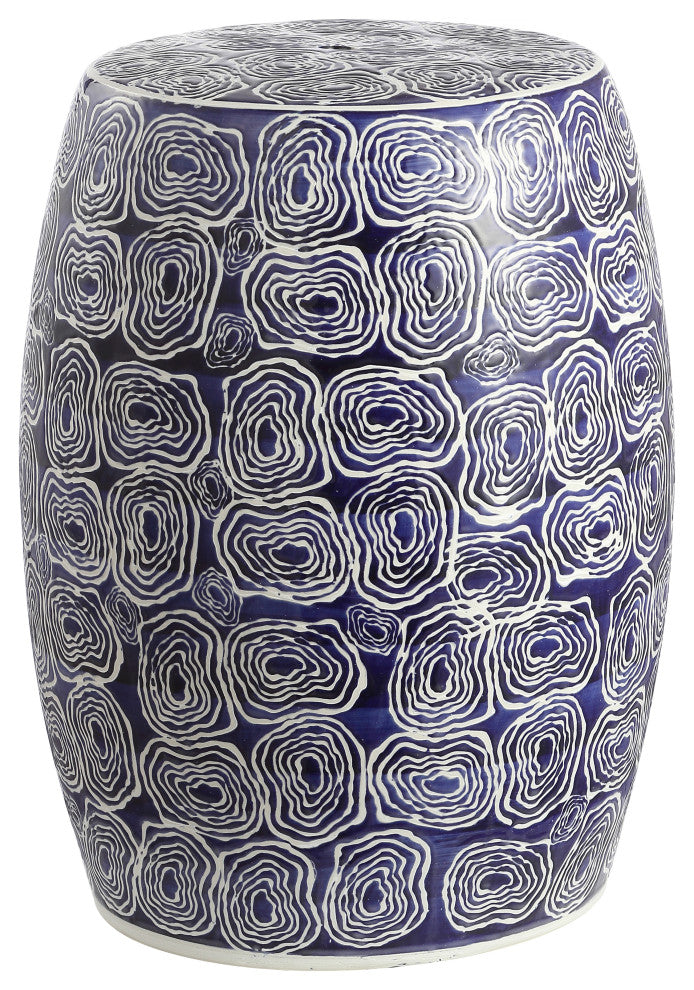 Safavieh Lorey Garden Stool, Blue/White