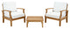 Modern Contemporary Outdoor Patio 3-Piece SetSofa Set Natural White Rattan