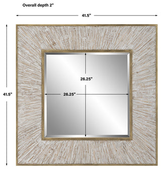 Uttermost Wharton Whitewashed Square Mirror