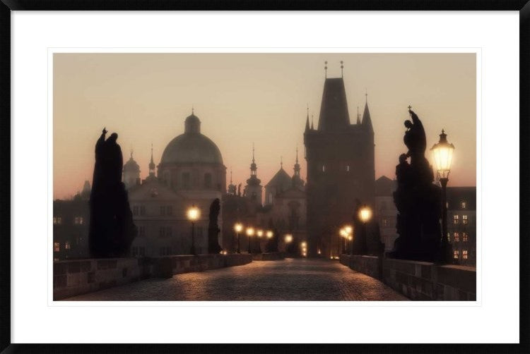 "The Charles Bridge before dawn." Framed Digital Print by Cuomo Massimo, 38x25"