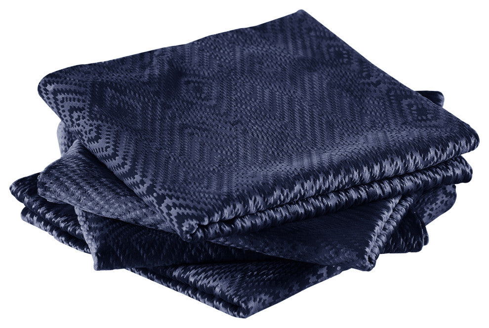 IKAT Velvet Pillow Shell Sets, Blue, 4 Piece 20" X 20"