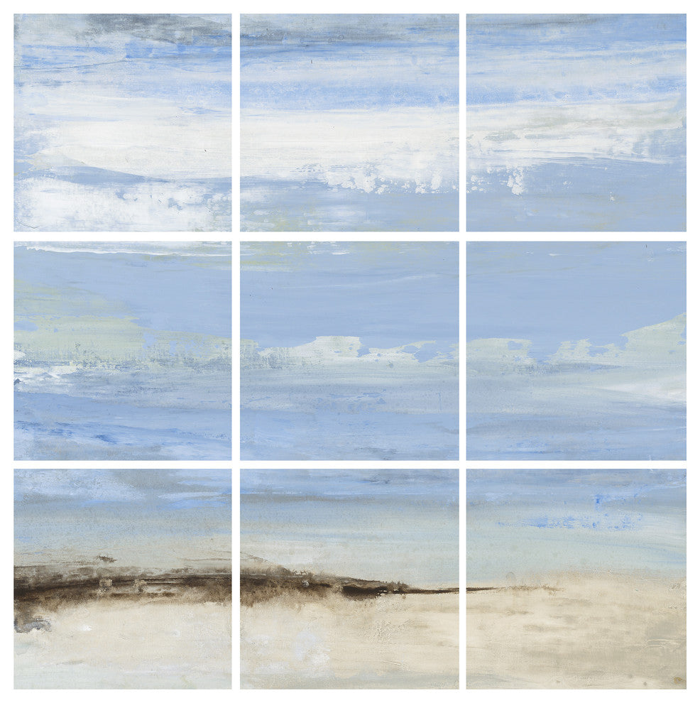 Abstract Beach Seascape by Liz Jardine, 9-Piece Canvas Wall Art Set