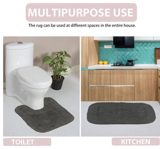 Radiant Collection Bath Rug Set, Machine Wash, 2-Piece Set, Gray