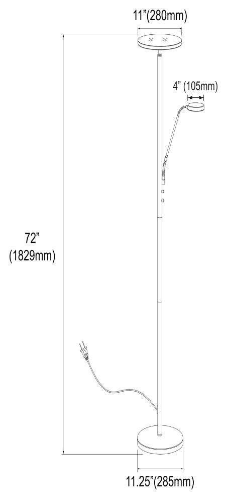 Mother & Son Floor Lamp, Satin Nickel Finish