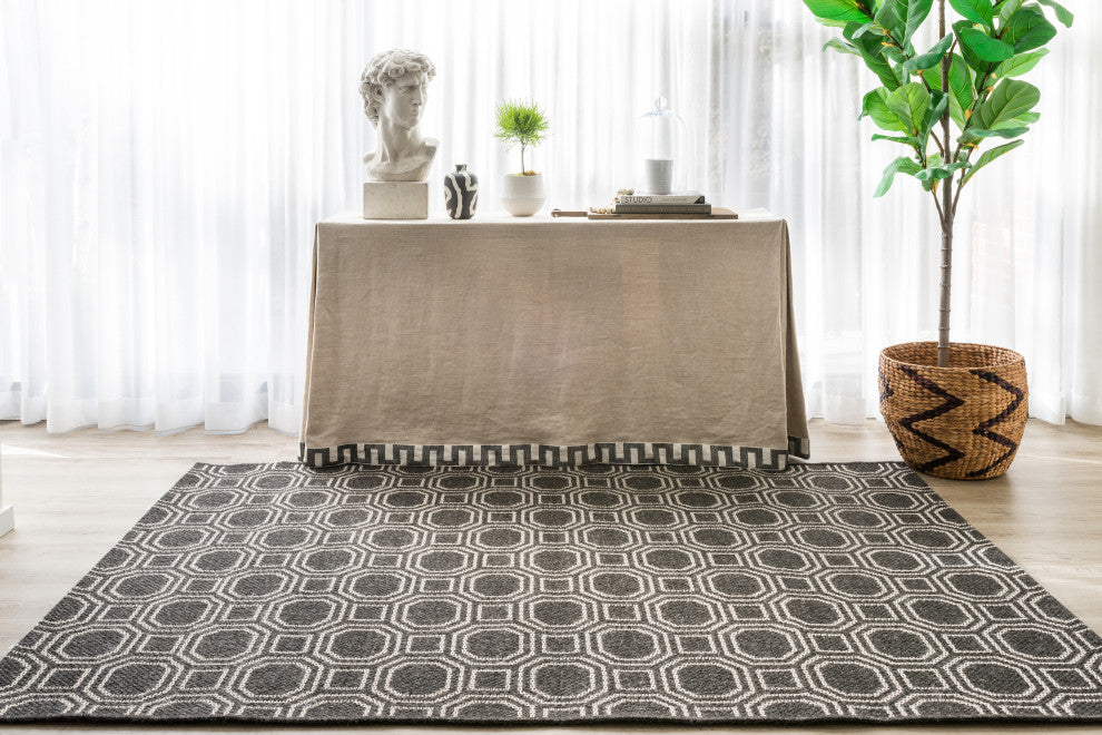Erin Gates by Momeni Downeast Camden Charcoal Indoor Outdoor Rug 2'x3'