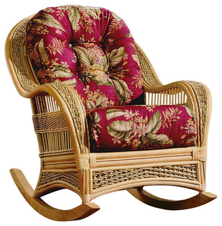 Spice Island Rocker, Natural, Coral Fabric