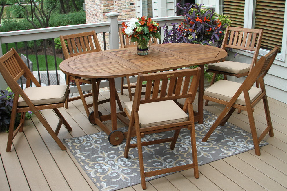 Coronado 7-Piece Wood Fold and Store Dining Set
