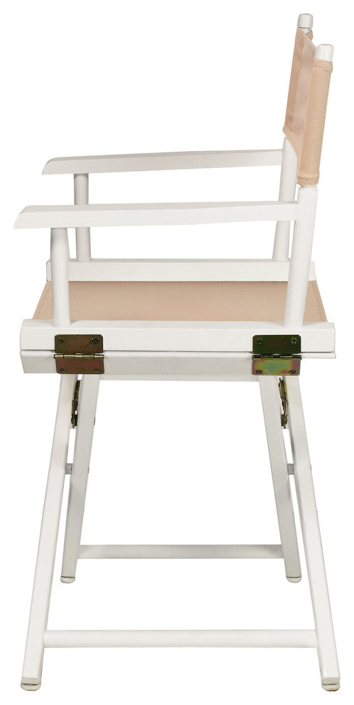 018" Director's Chair White Frame-Tan Canvas