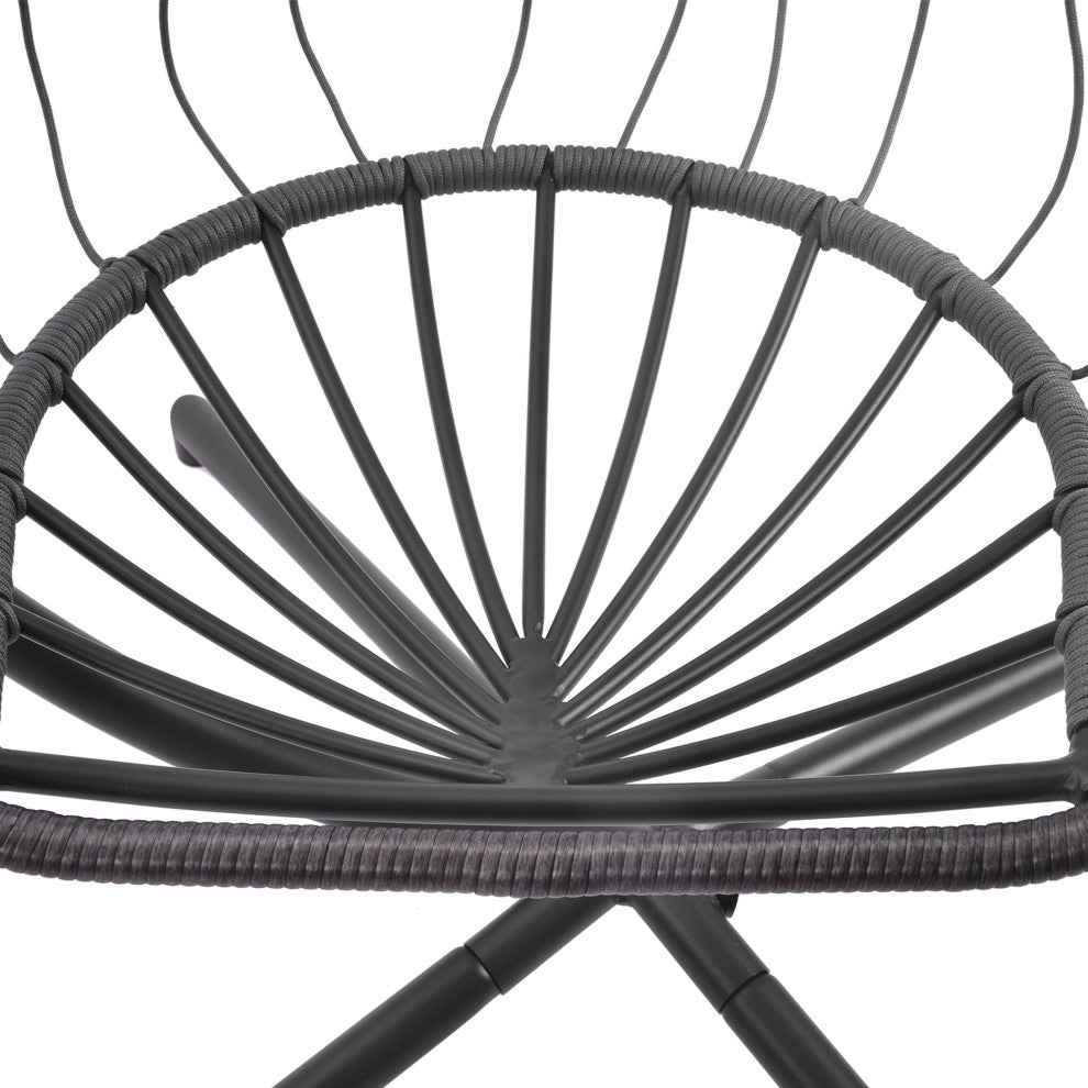 Outdoor Patio Wicker Swing Chair Hanging With Cushion